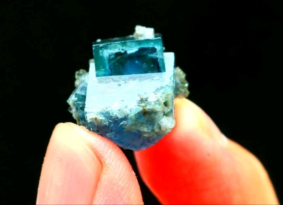 Green/Blue Phantom Cubic Fluorite