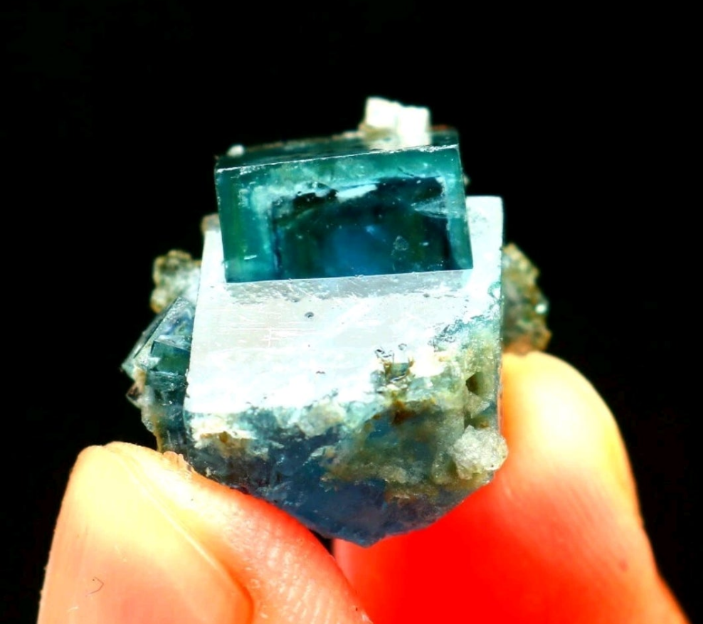 Green/Blue Phantom Cubic Fluorite