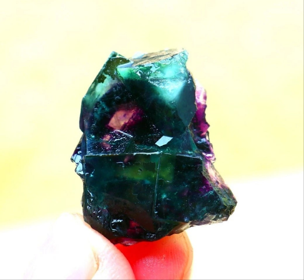 Green/Purple Phantom Cubic Fluorite