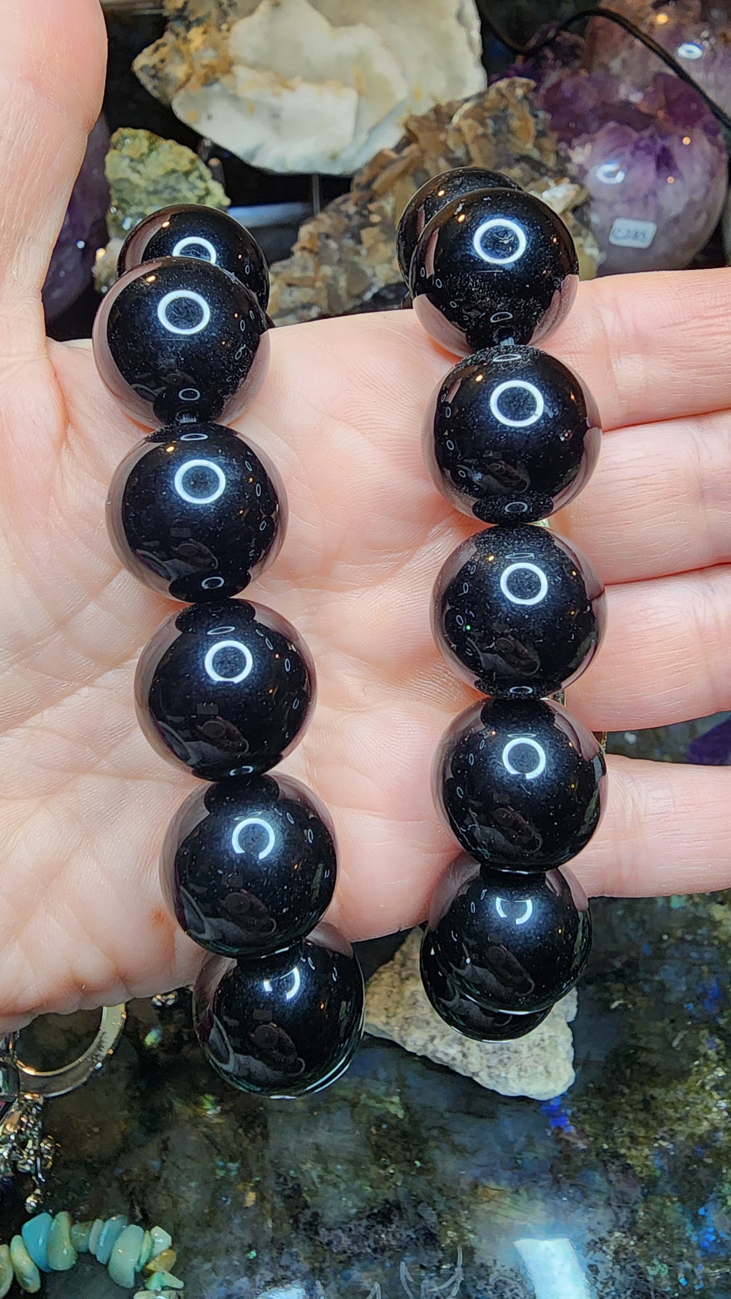 20mm Black Obsidian Bracelet
