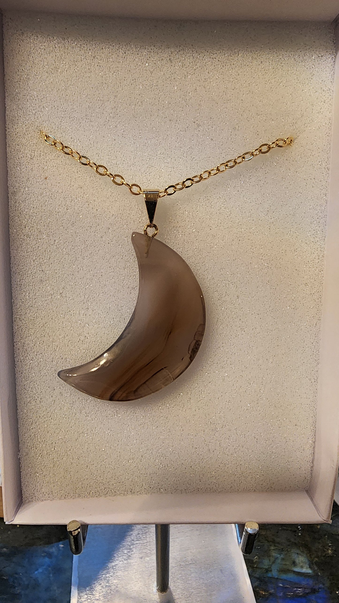 Agate Moon Pendant