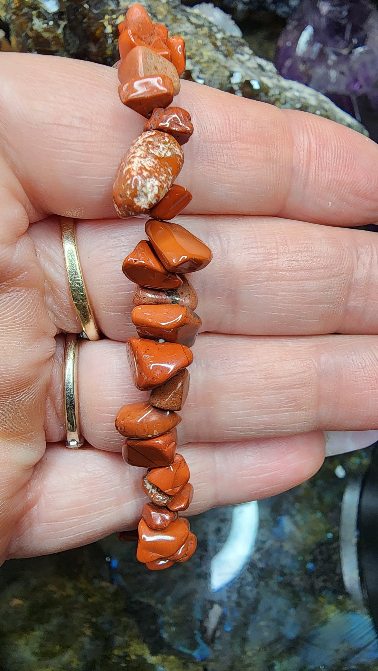 Red Jasper Chip Bracelet