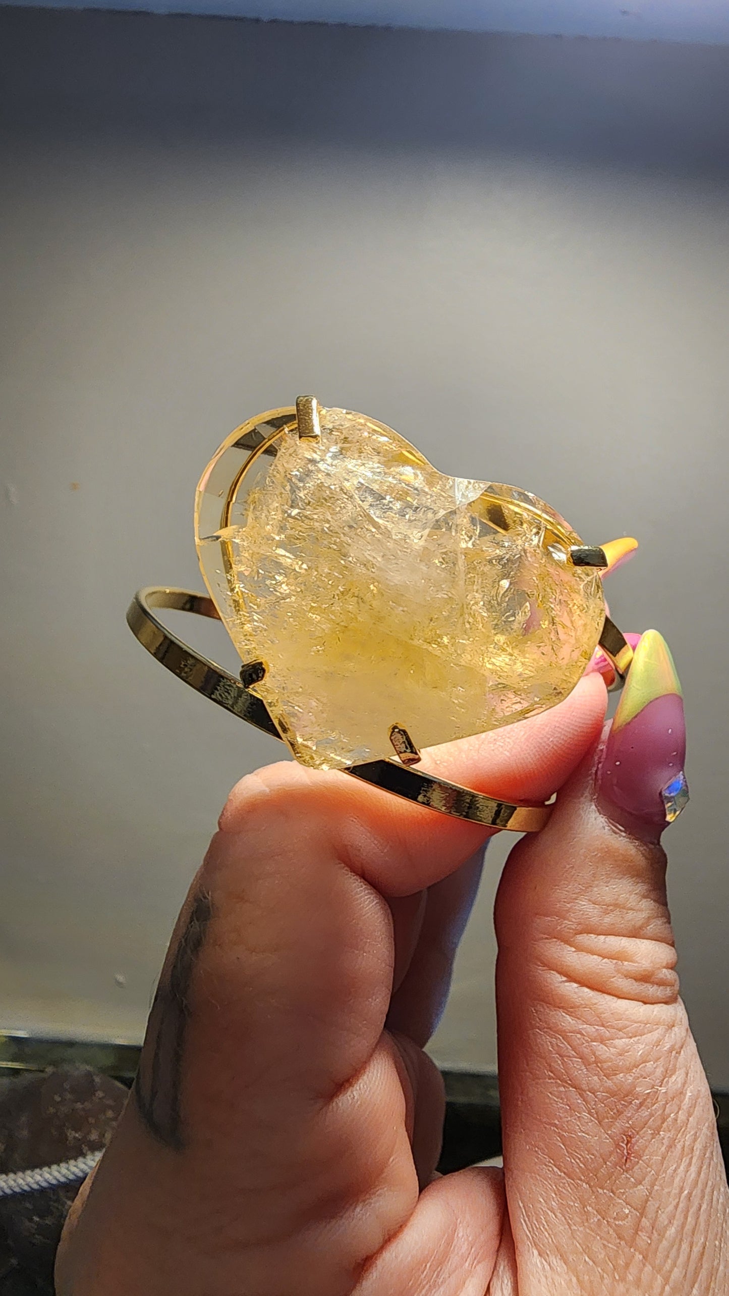 Faceted Citrine Bangle Bracelet