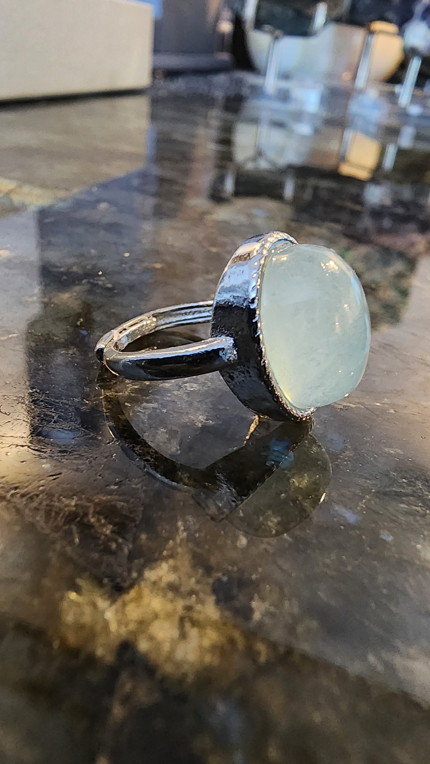 Aquamarine and Base Metal Ring