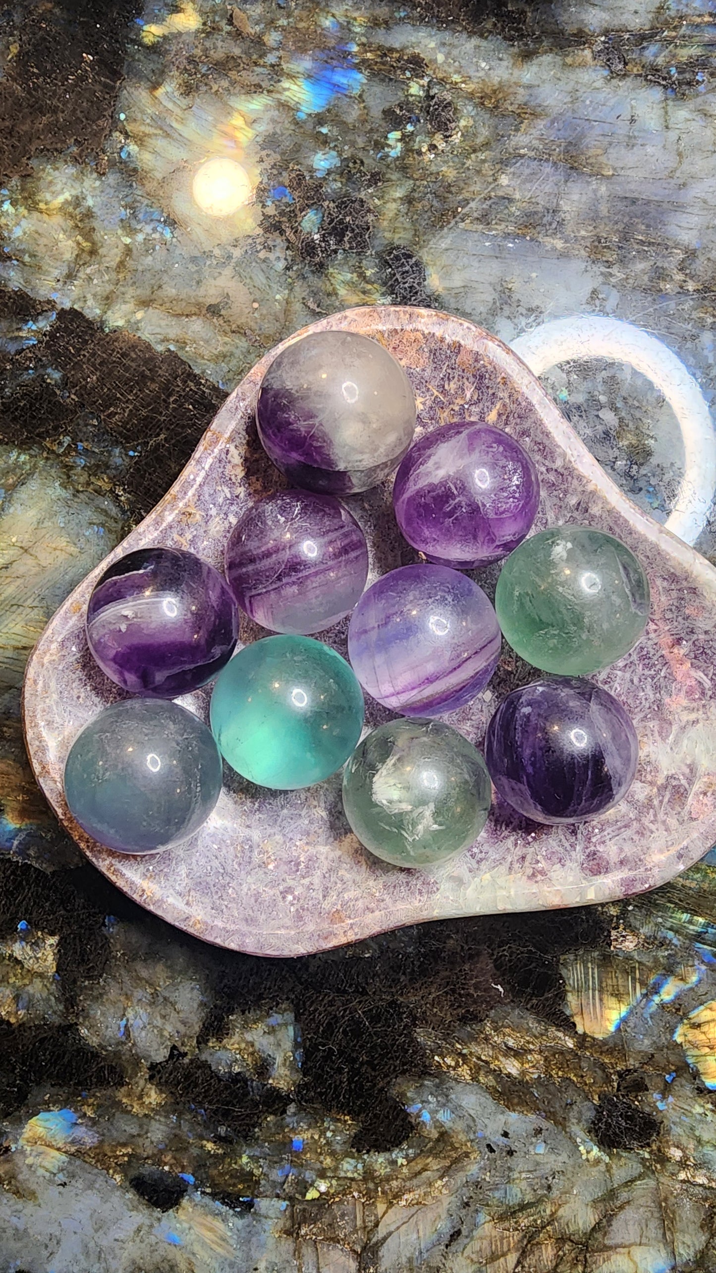 Rainbow Fluorite Small Sphere