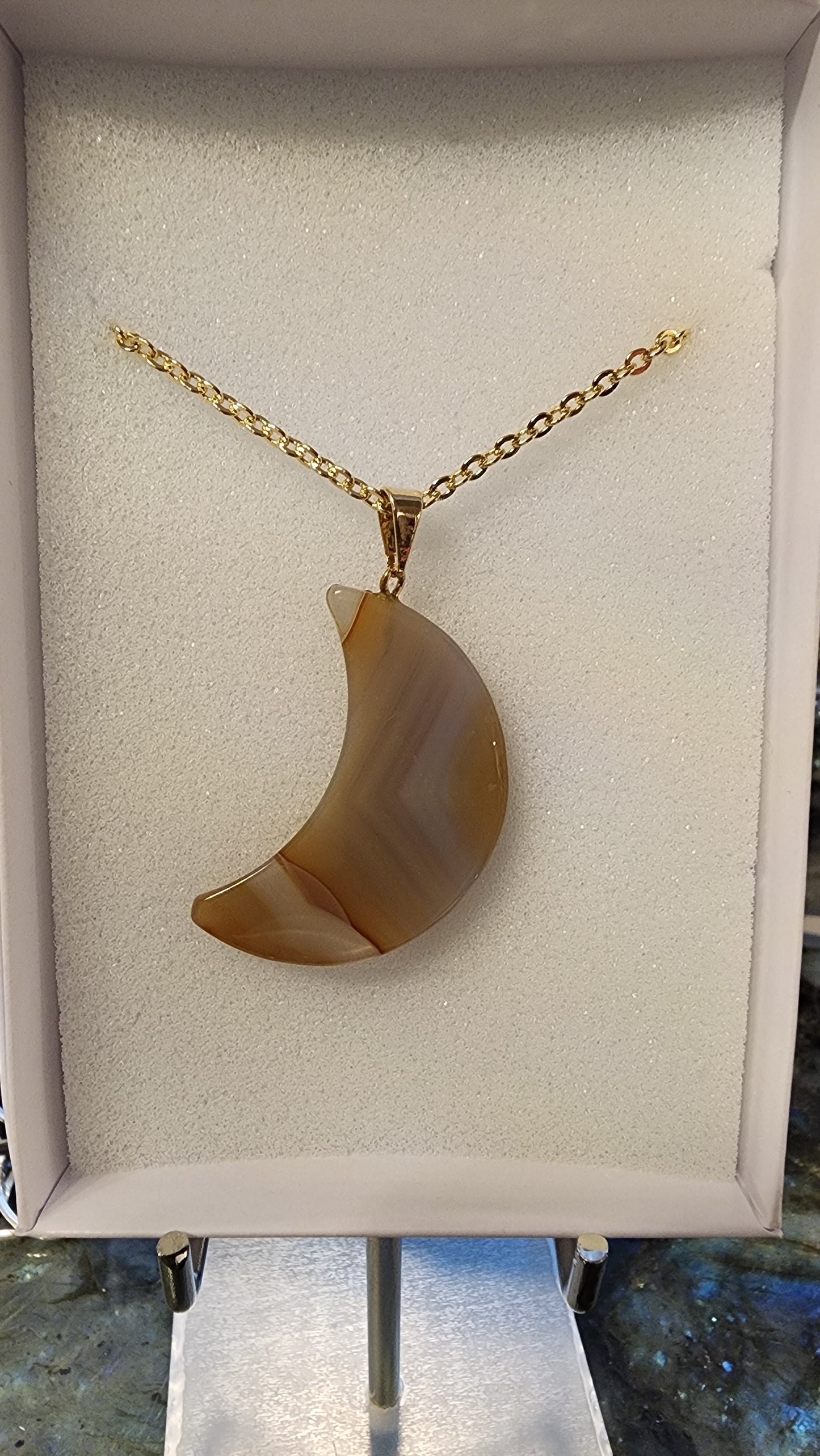 Agate Moon Pendant