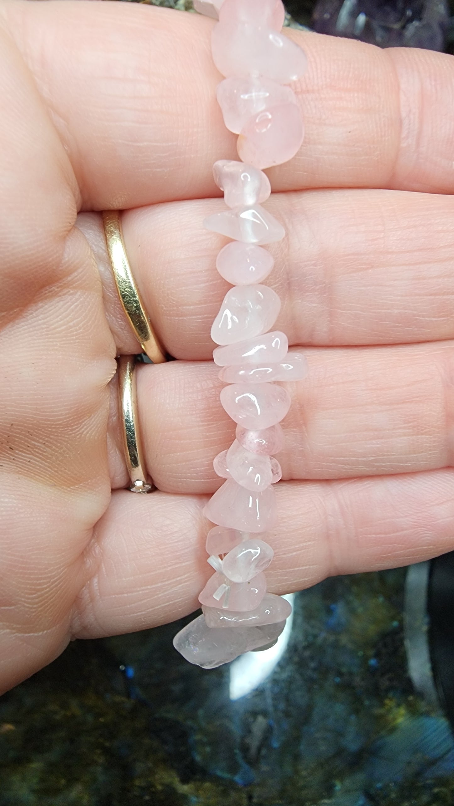 Rose Quartz Chip Bracelet