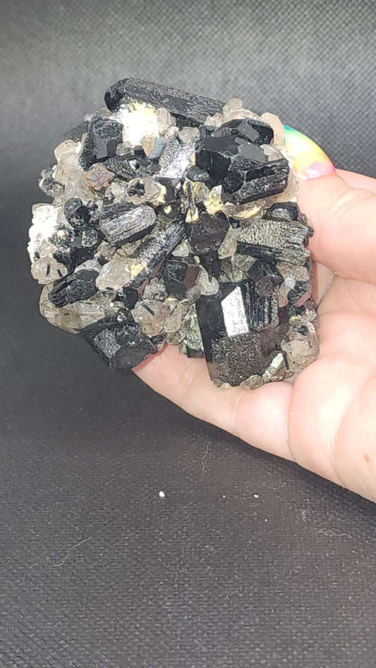Black Tourmaline on Quartz