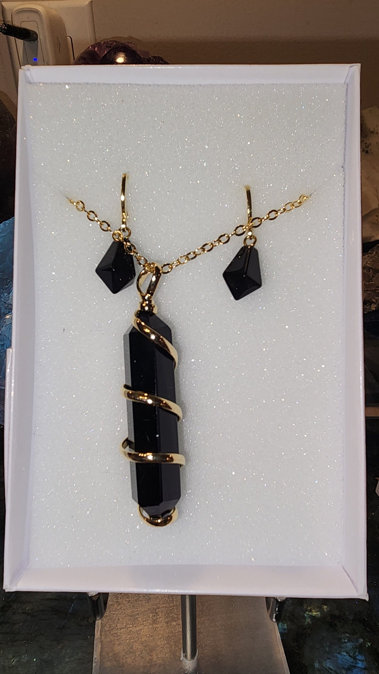 Brazilian Tourmaline Pendant and Earring Set