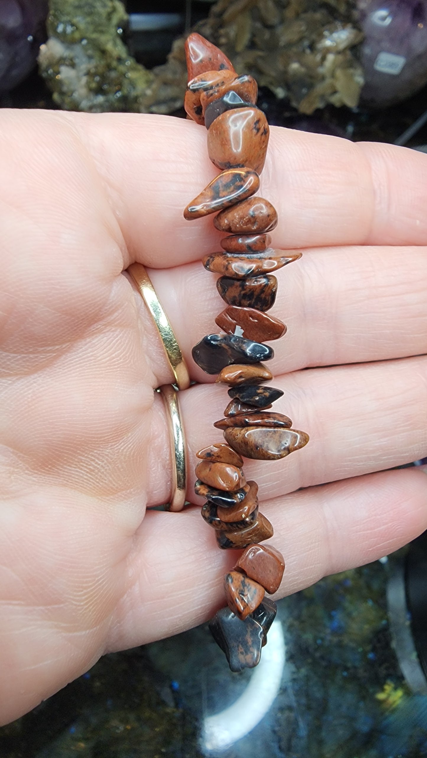 Mahogany Obsidian Chip Bracelet