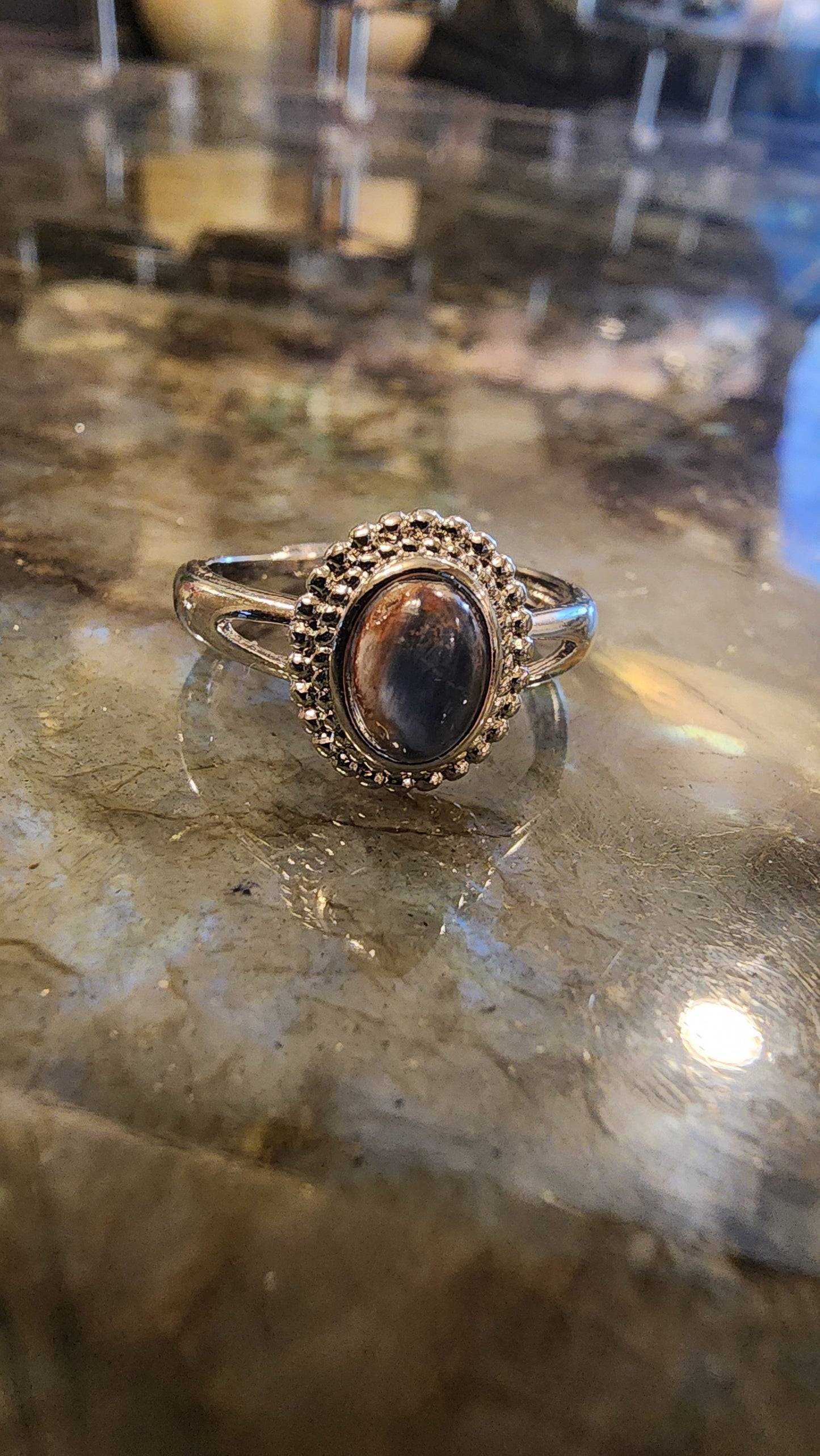 Pietersite and Base Metal Ring
