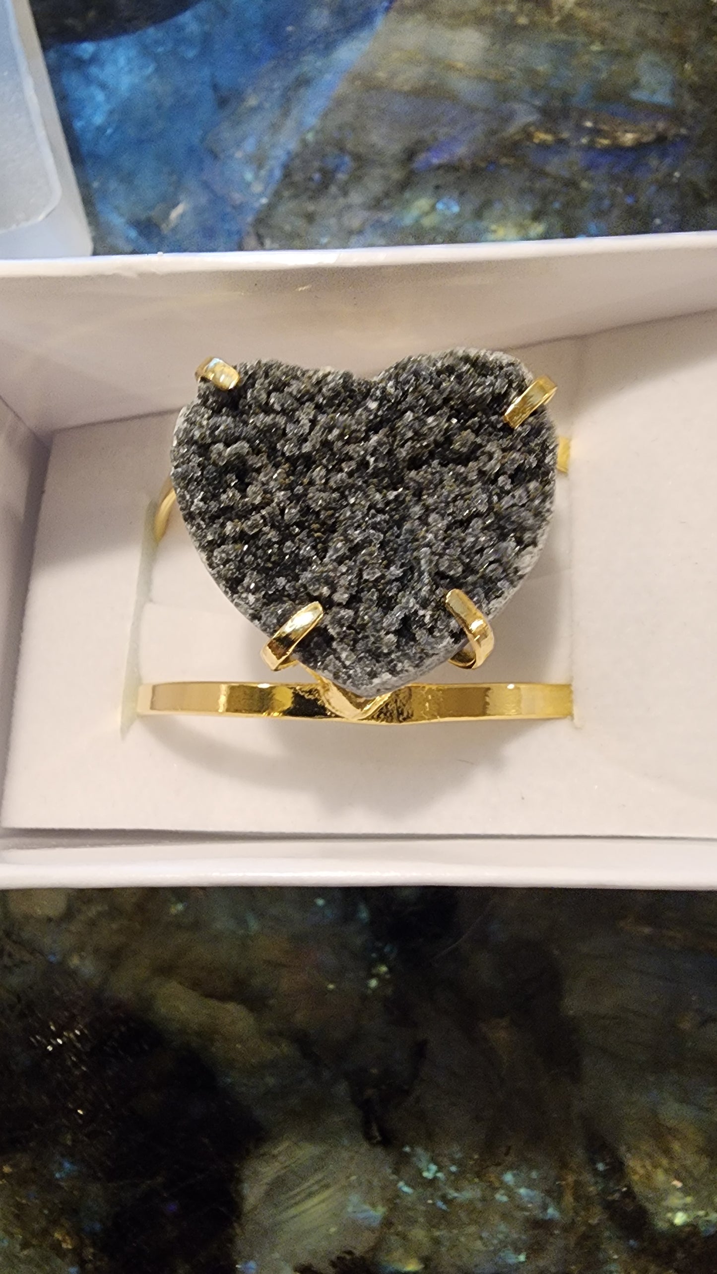 Black Amethyst Bangle Bracelet