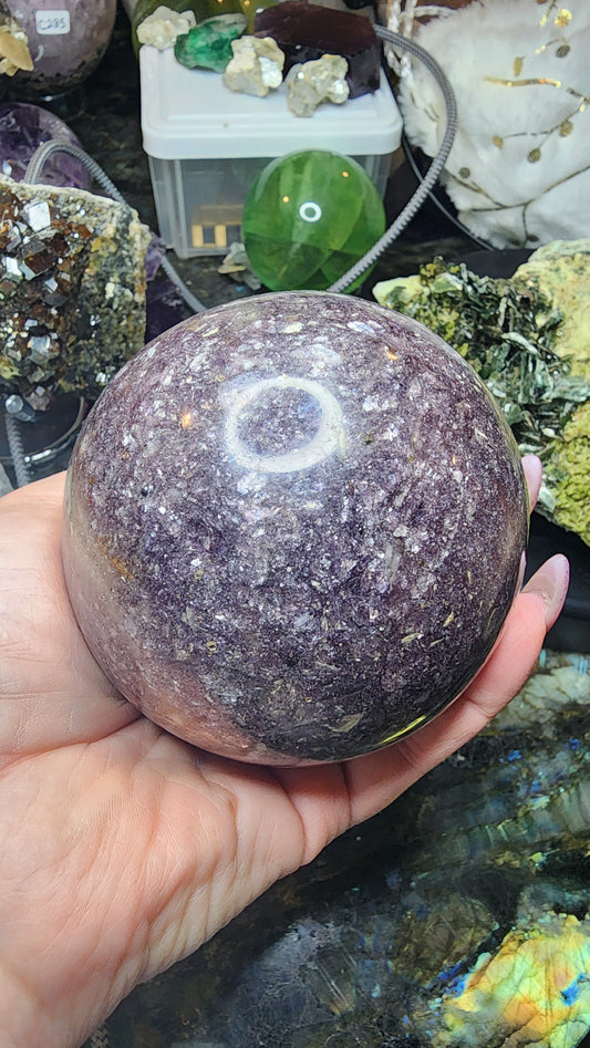 679g Lepidolite Sphere C122