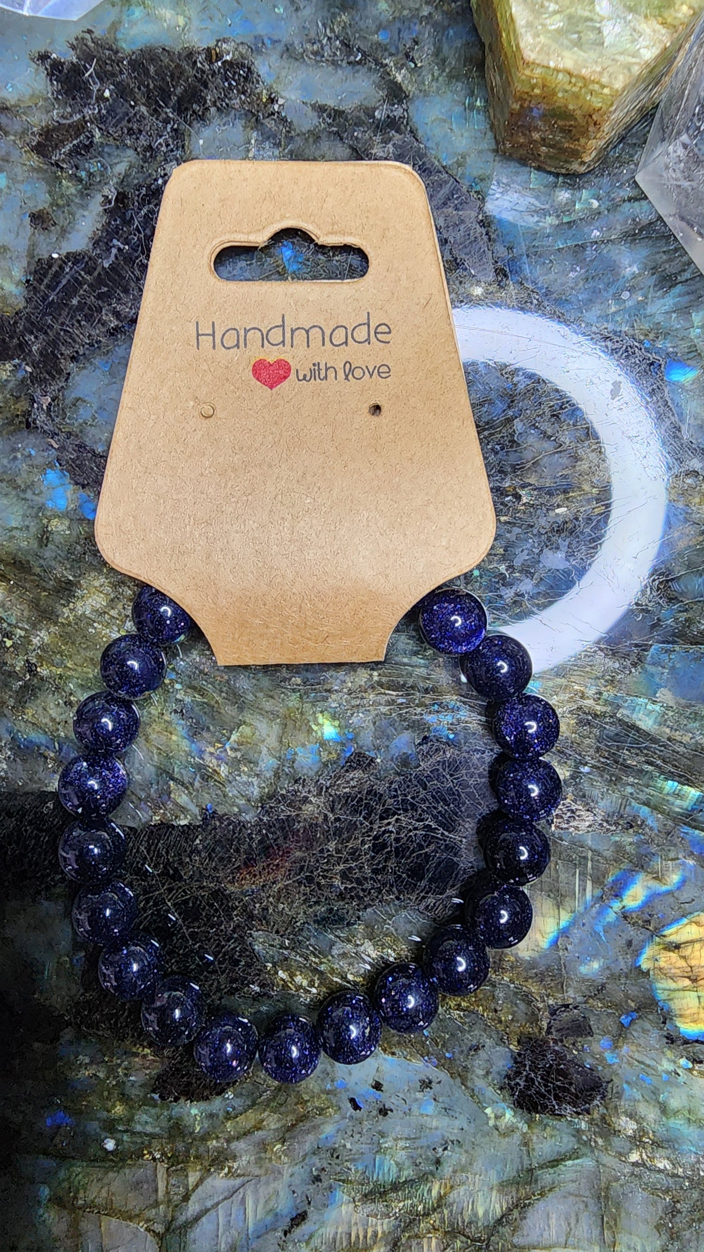 7mm Navy Goldstone Bracelet