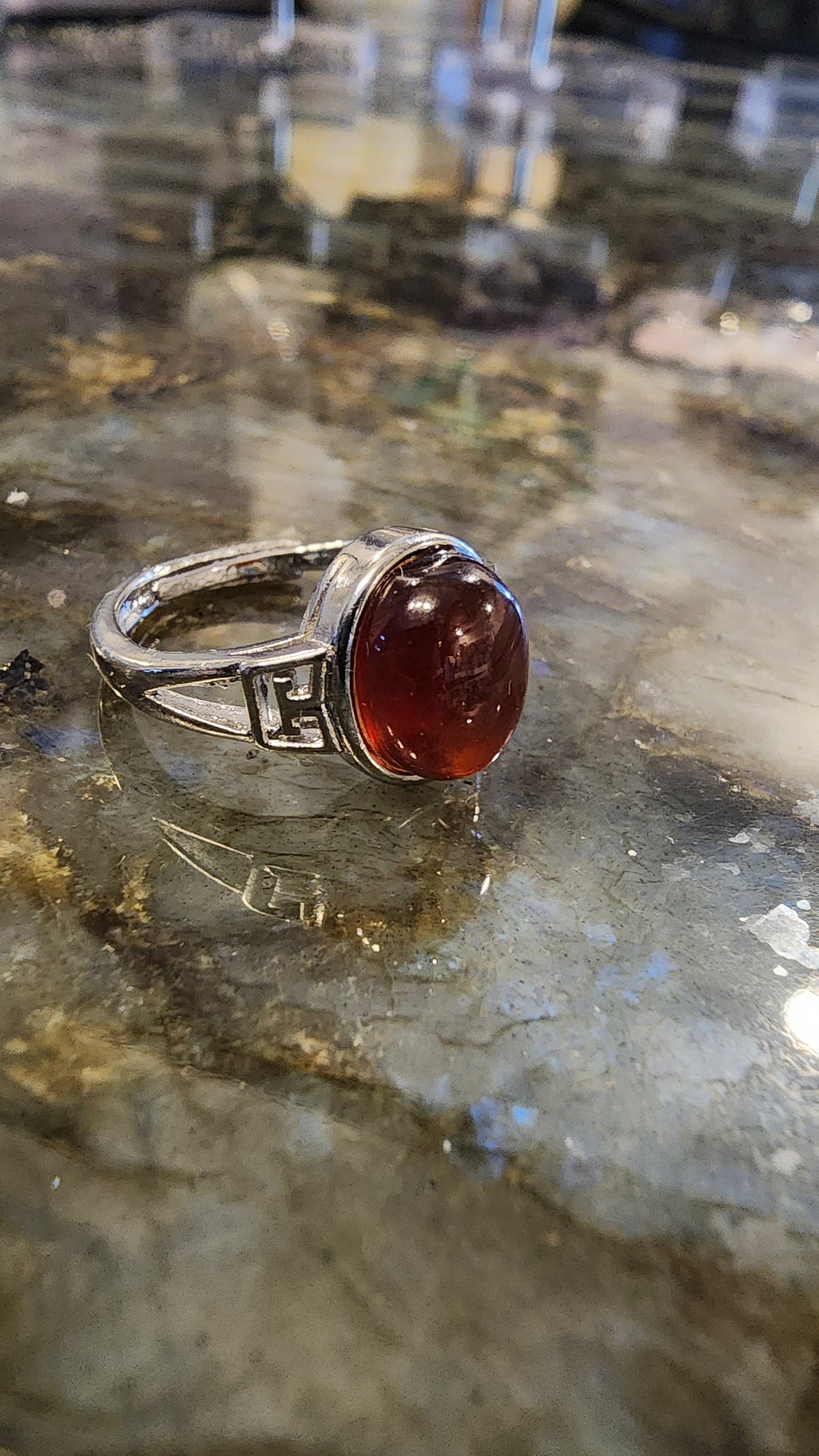 Spessartite Garnet and Base Metal Ring