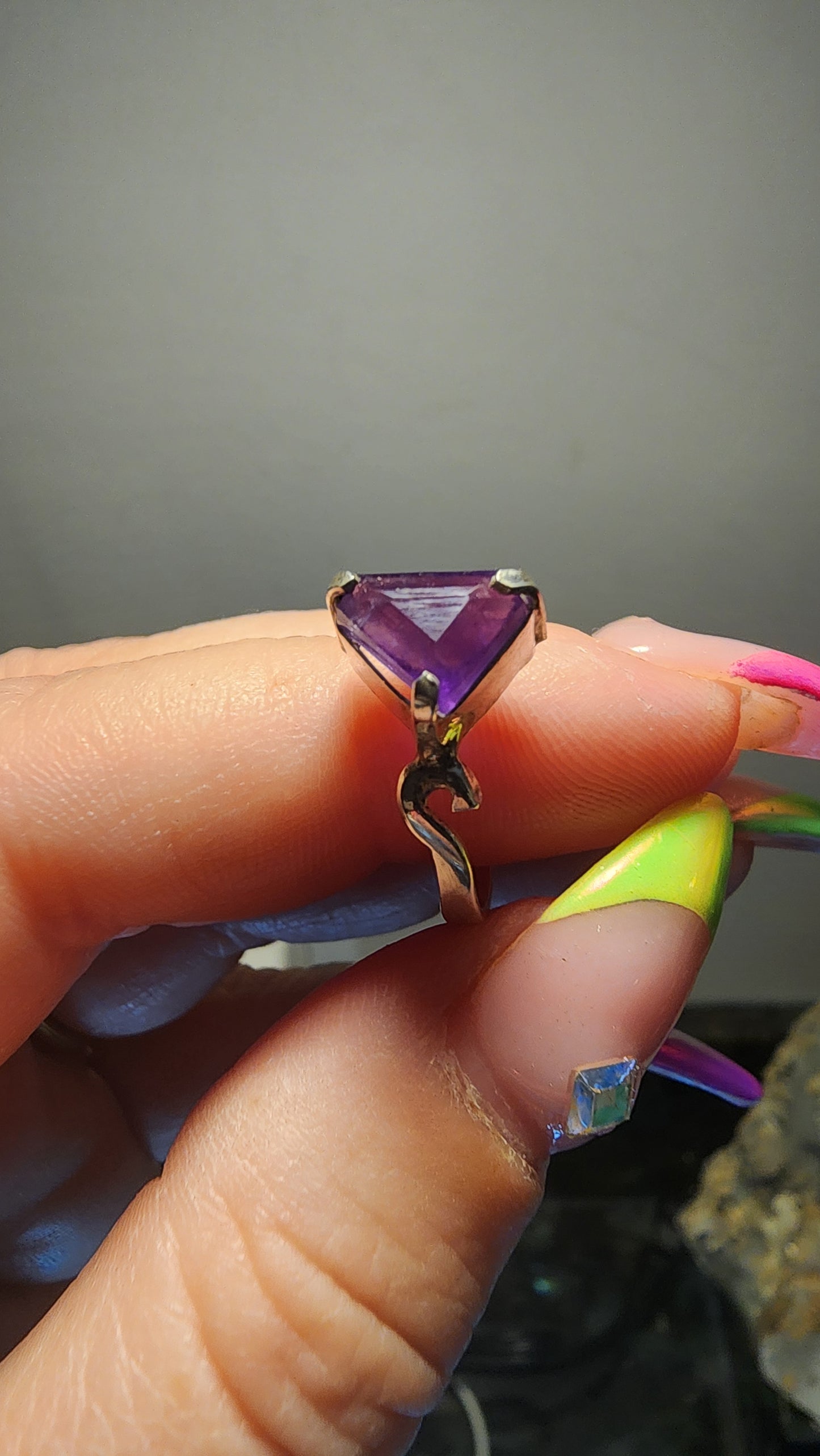 Handmade 925 Sterling Silver Amethyst Ring Sz 6.5
