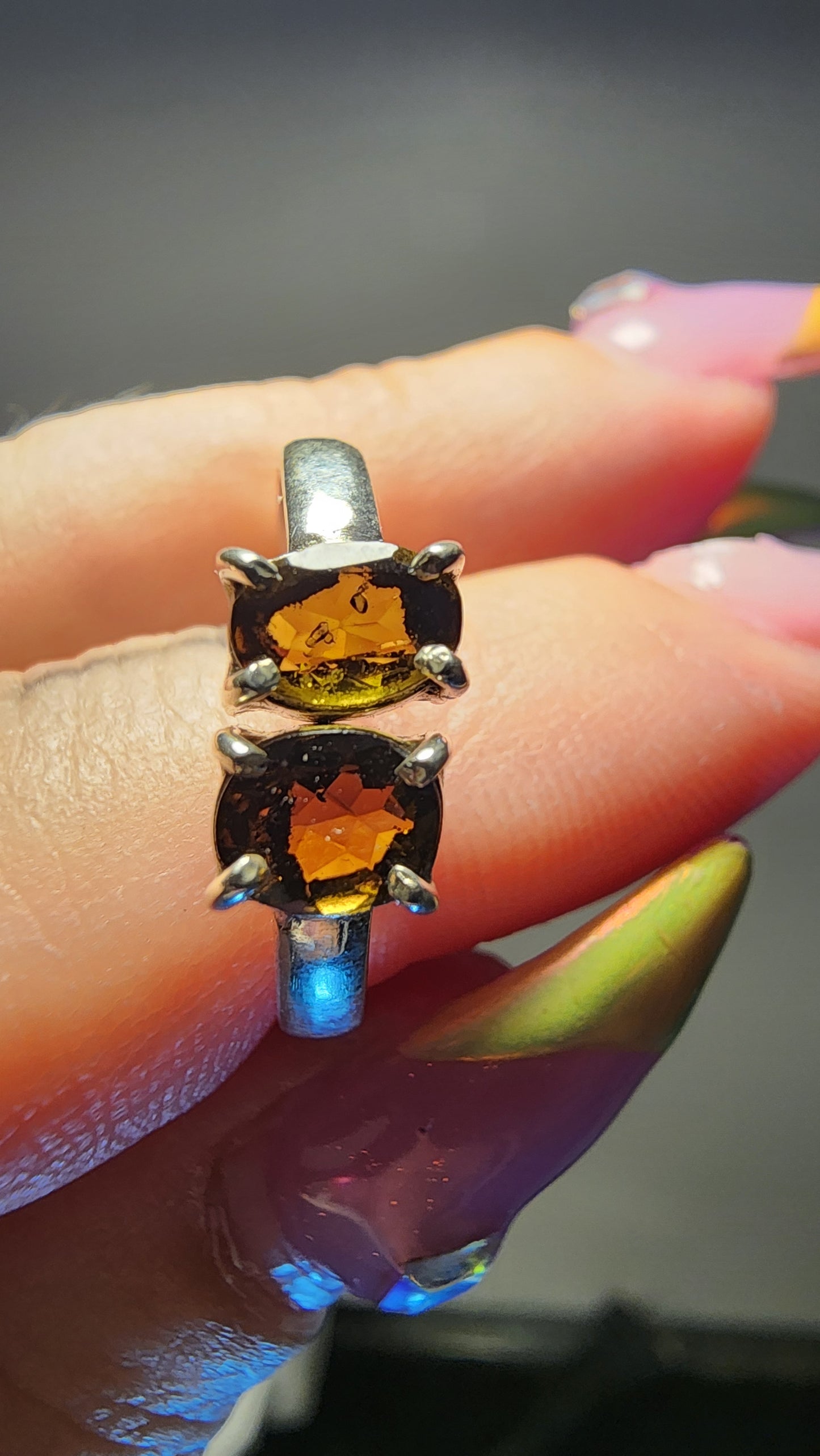 Handmade 925 Sterling Silver and Sphene Ring Sz. 7.