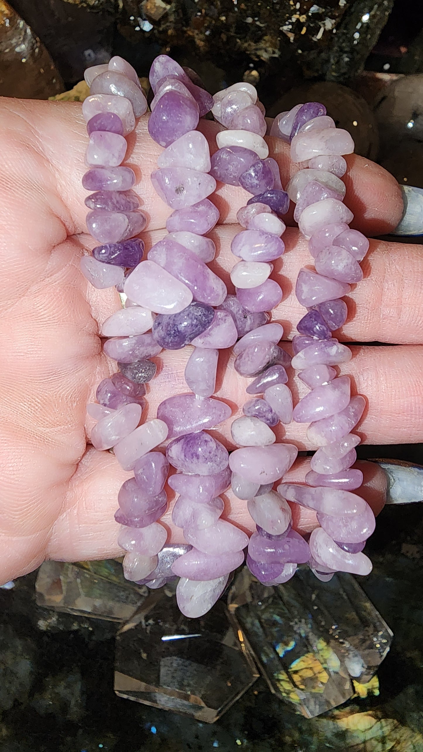 Lepidolite Chip Bracelet