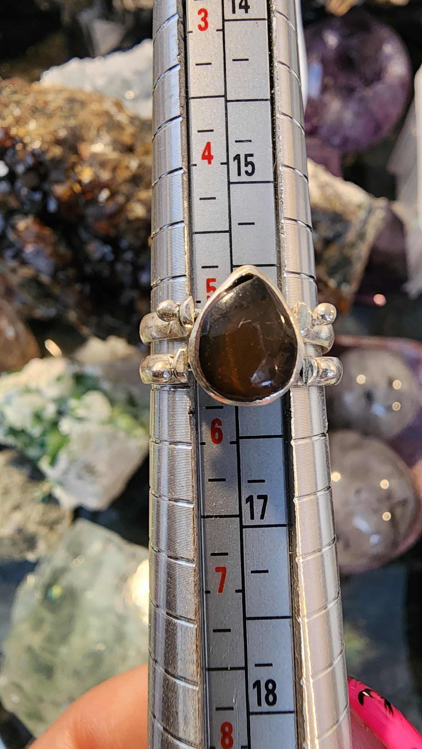 High Quality Larimar or Amber 925 Silver Ring Sz 5 Party Ring