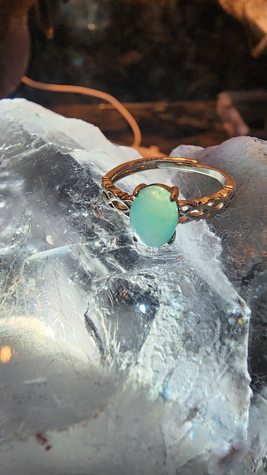 Base Metal and Amazonite Ring