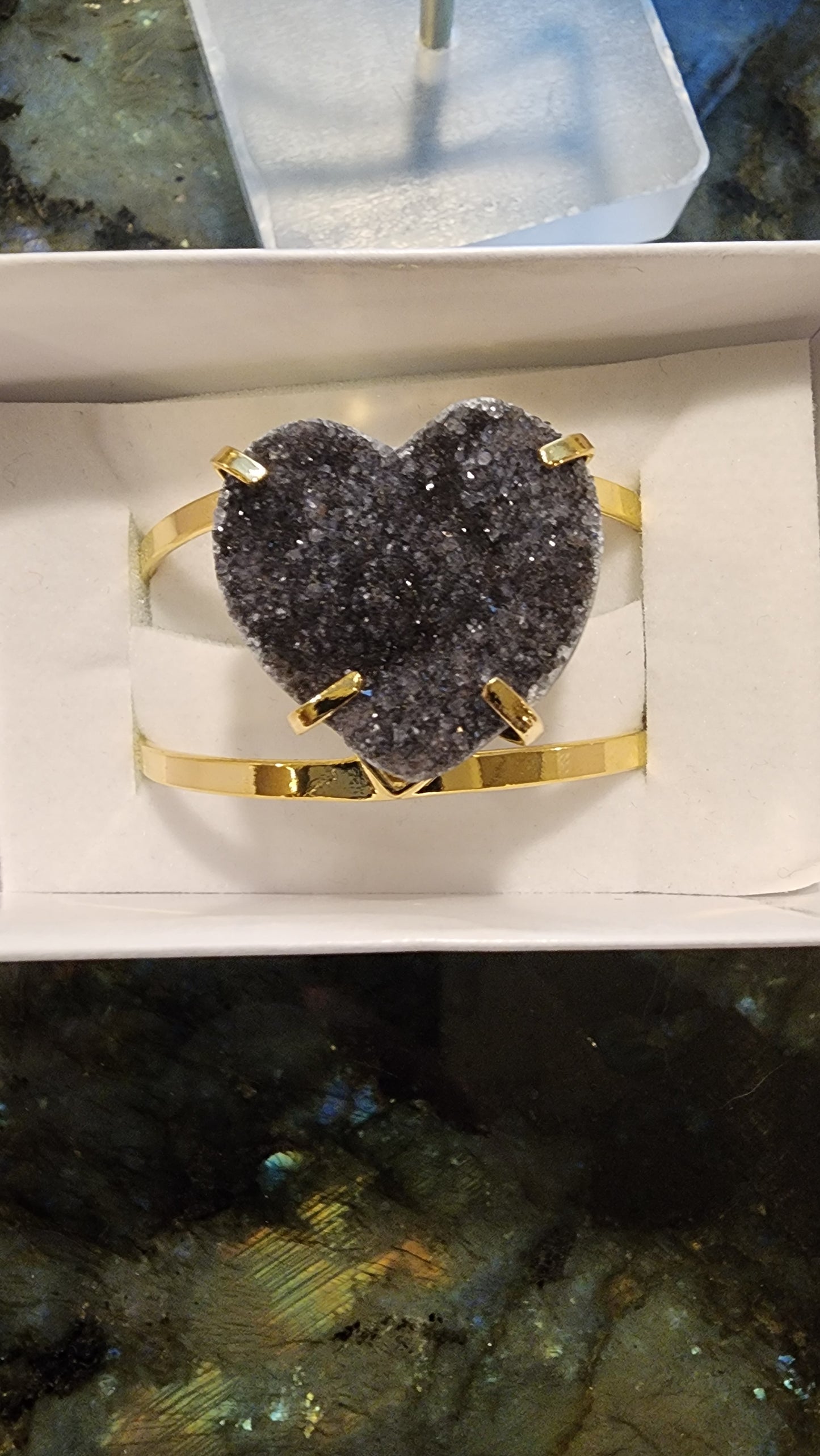 Black Amethyst Bangle Bracelet