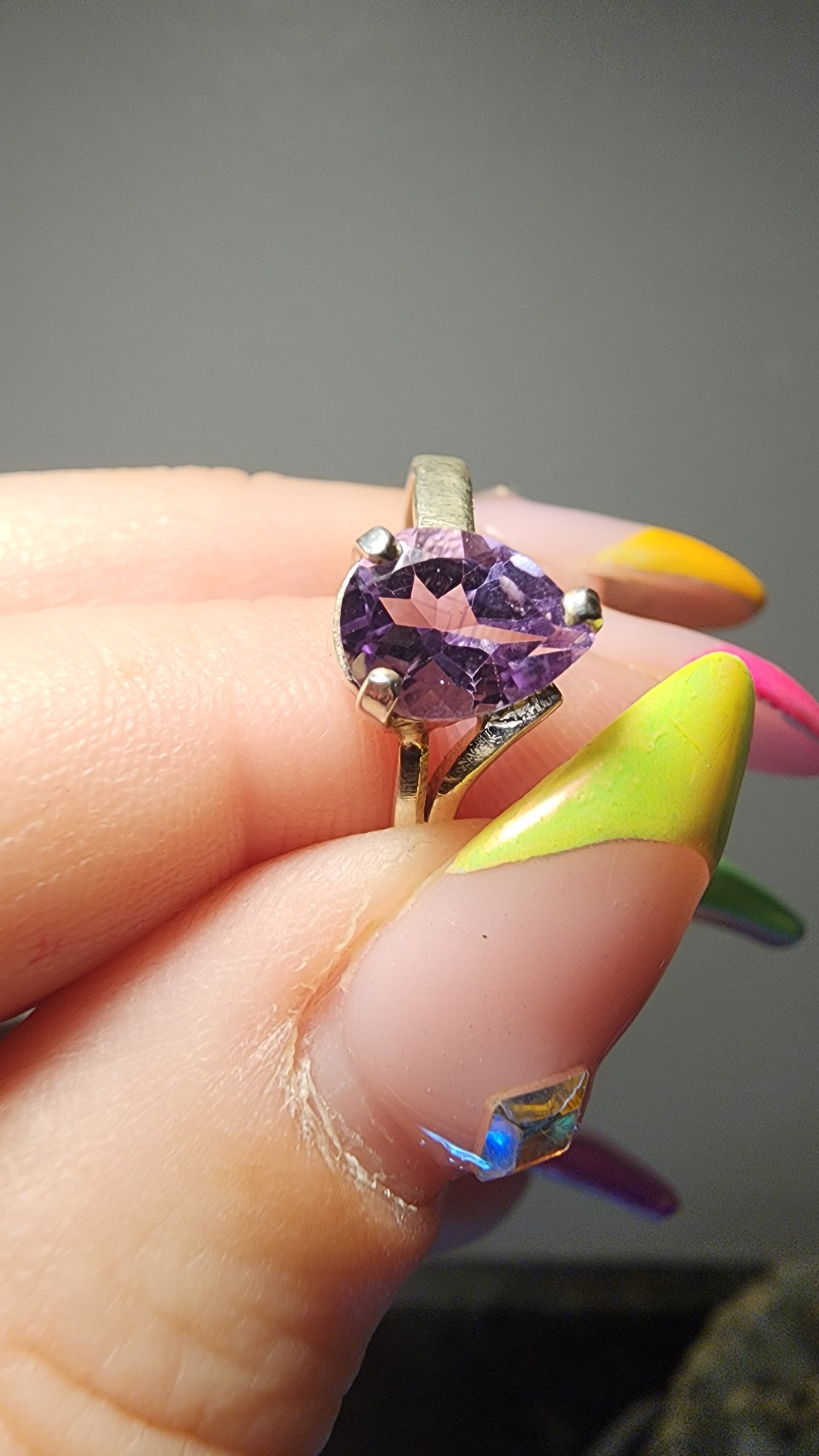 Handmade Sterling Silver and Amethyst Ring Sz. 7