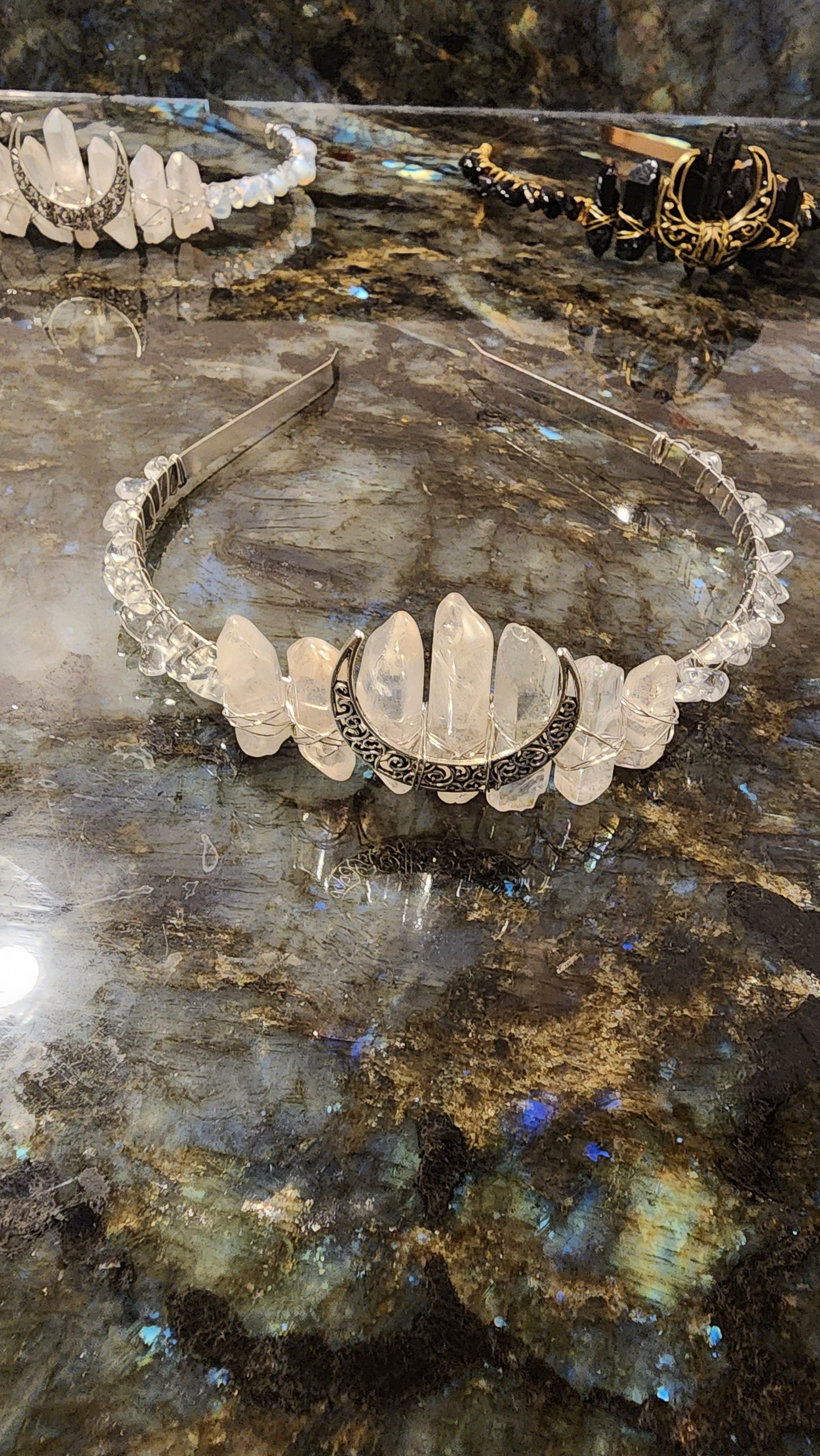 Aura Quartz & Clear Quartz Crown