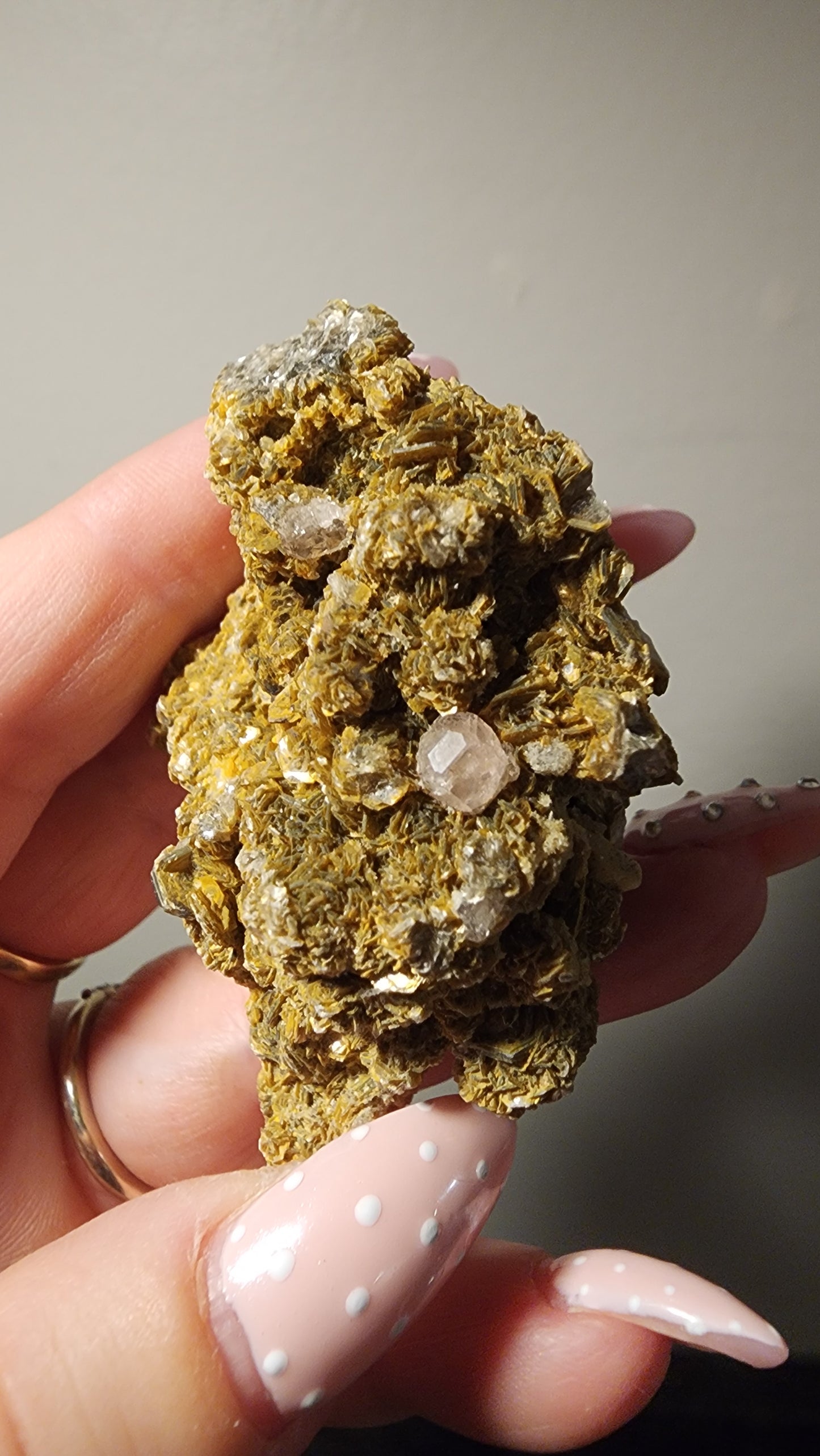 Rare Pink Apatite on Muscovite A350