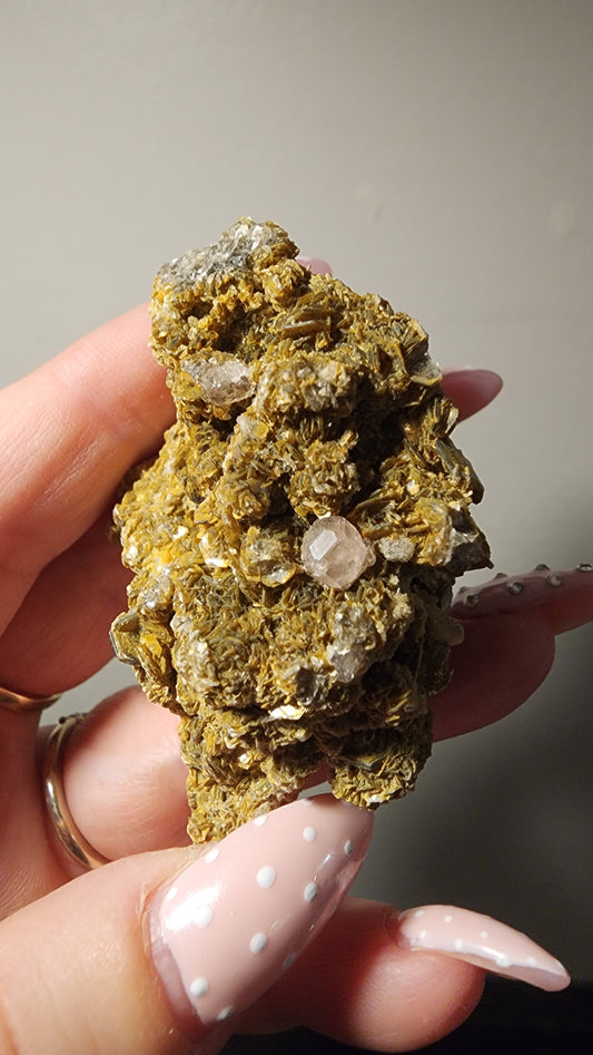 Rare Pink Apatite on Muscovite A350
