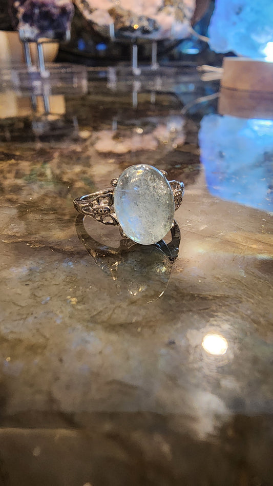 Aquamarine and Base Metal Ring