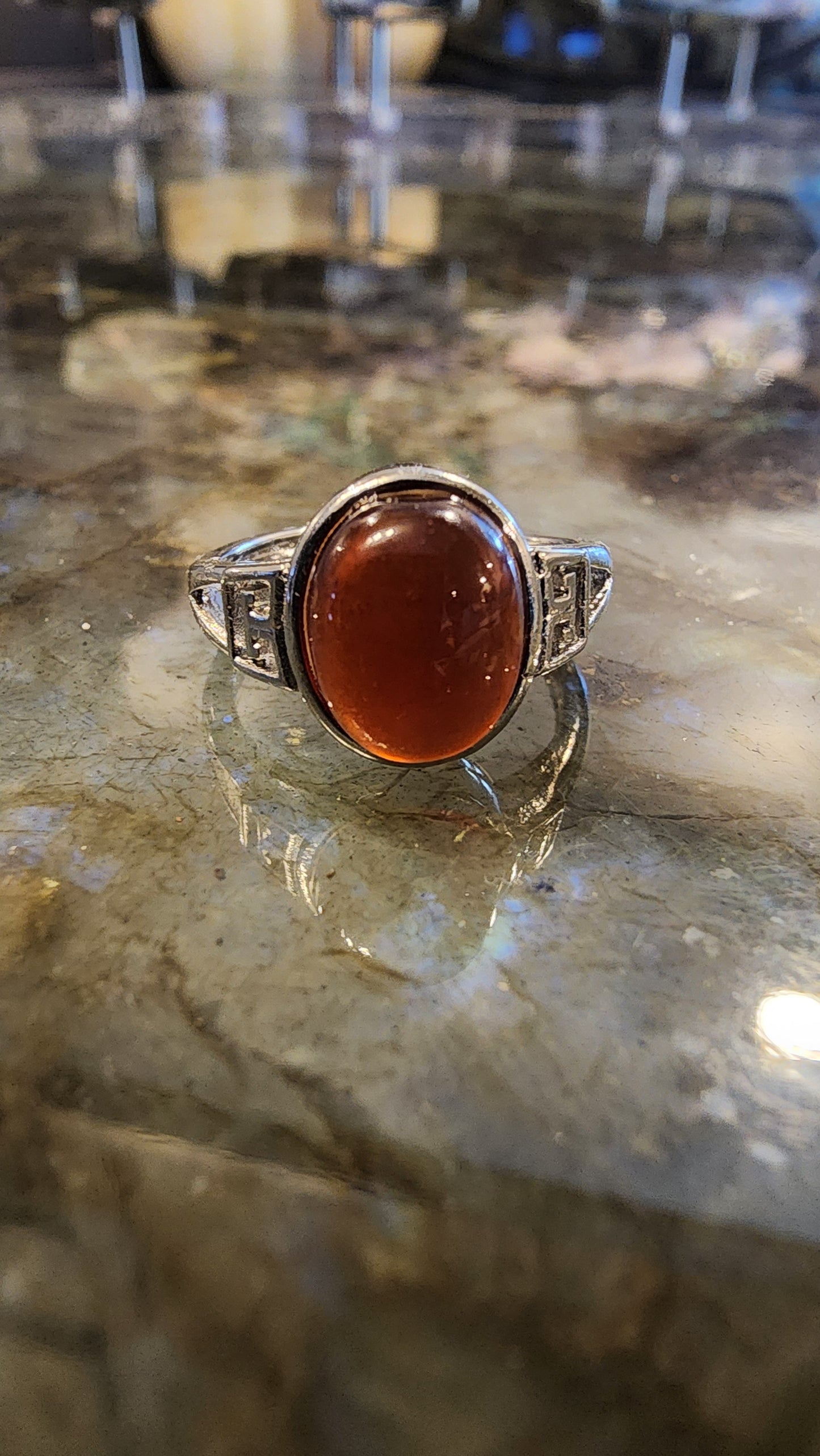 Spessartite Garnet and Base Metal Ring