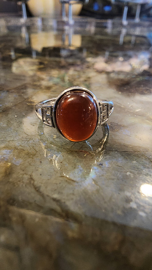 Spessartite Garnet and Base Metal Ring