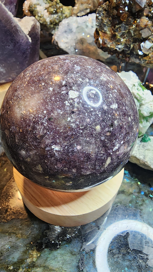 679g Lepidolite Sphere C122