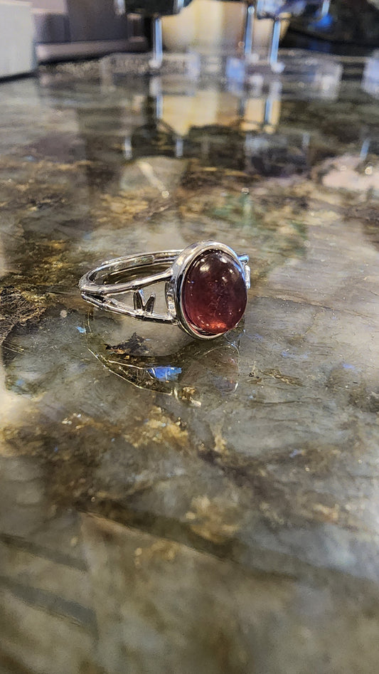 Lepidolite and Base Metal Ring