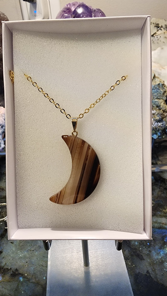 Agate Moon Pendant