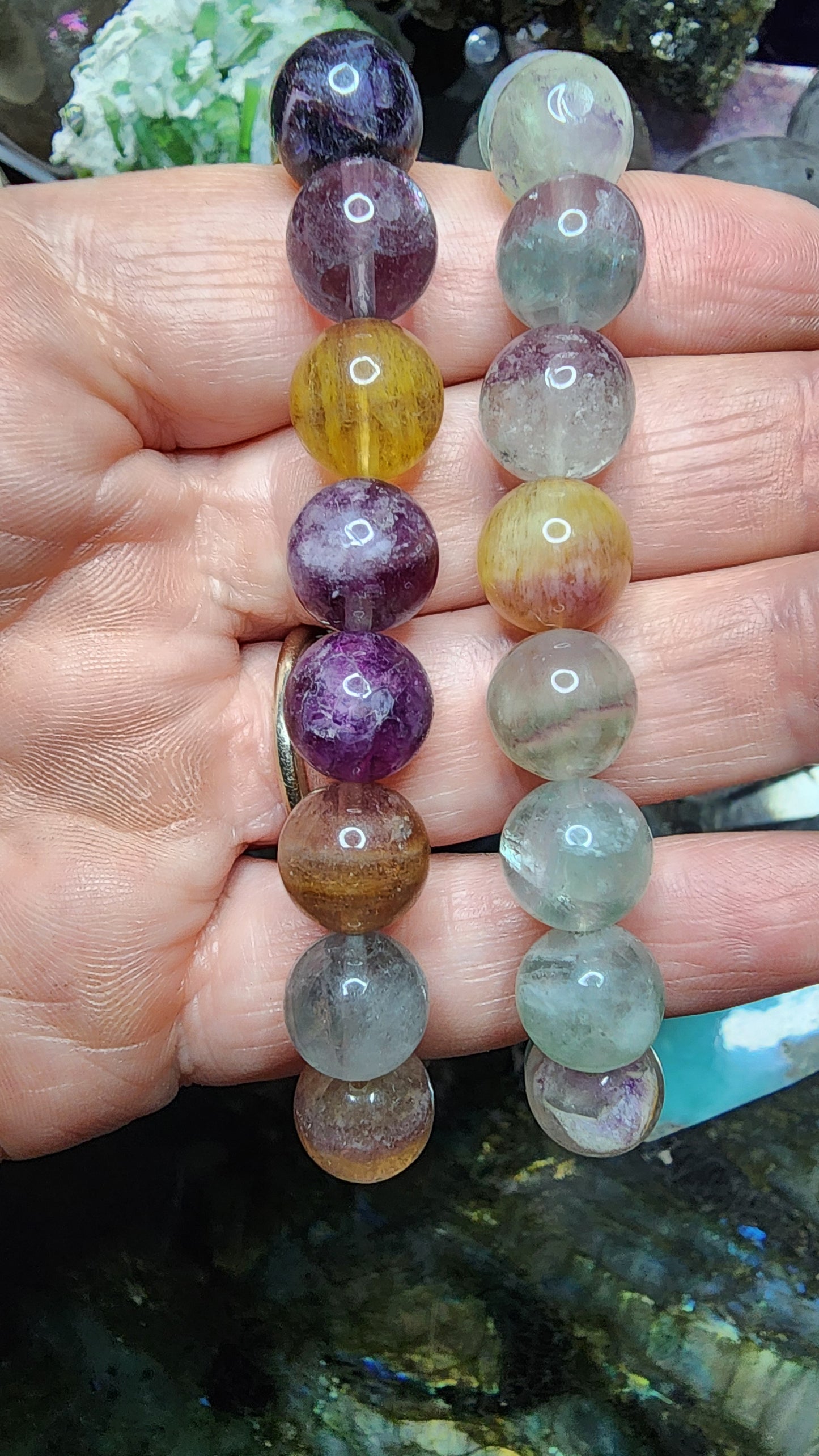 10mm Mixed Colour Fluorite Bracelet