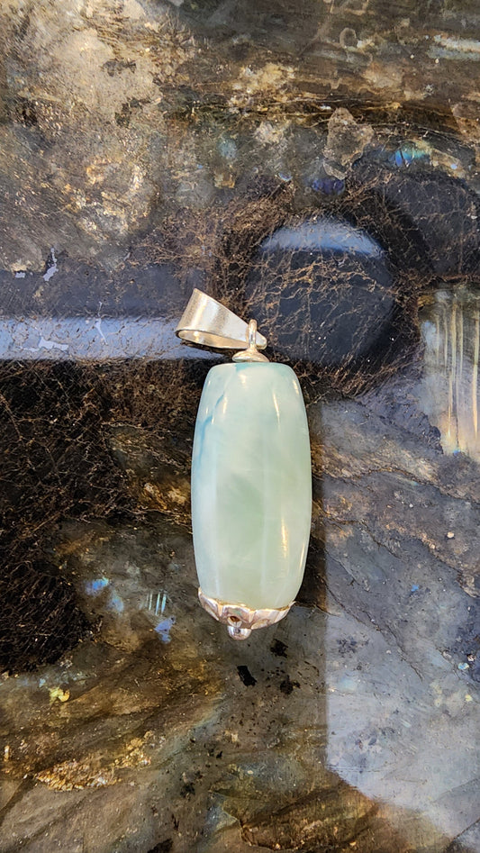 High Quality Larimar Pendant 925 Silver