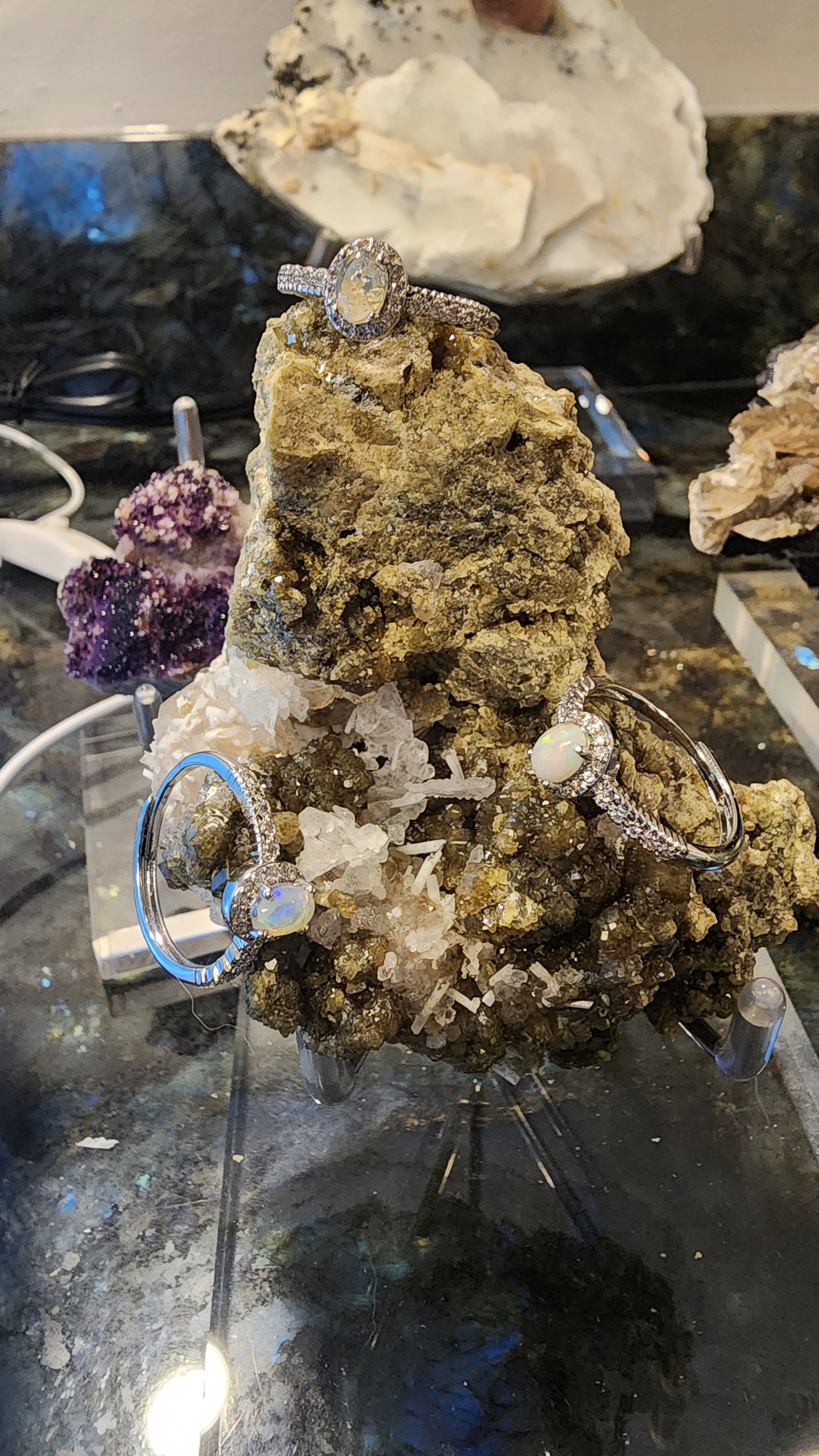 Australian Opal and Base Metal Ring