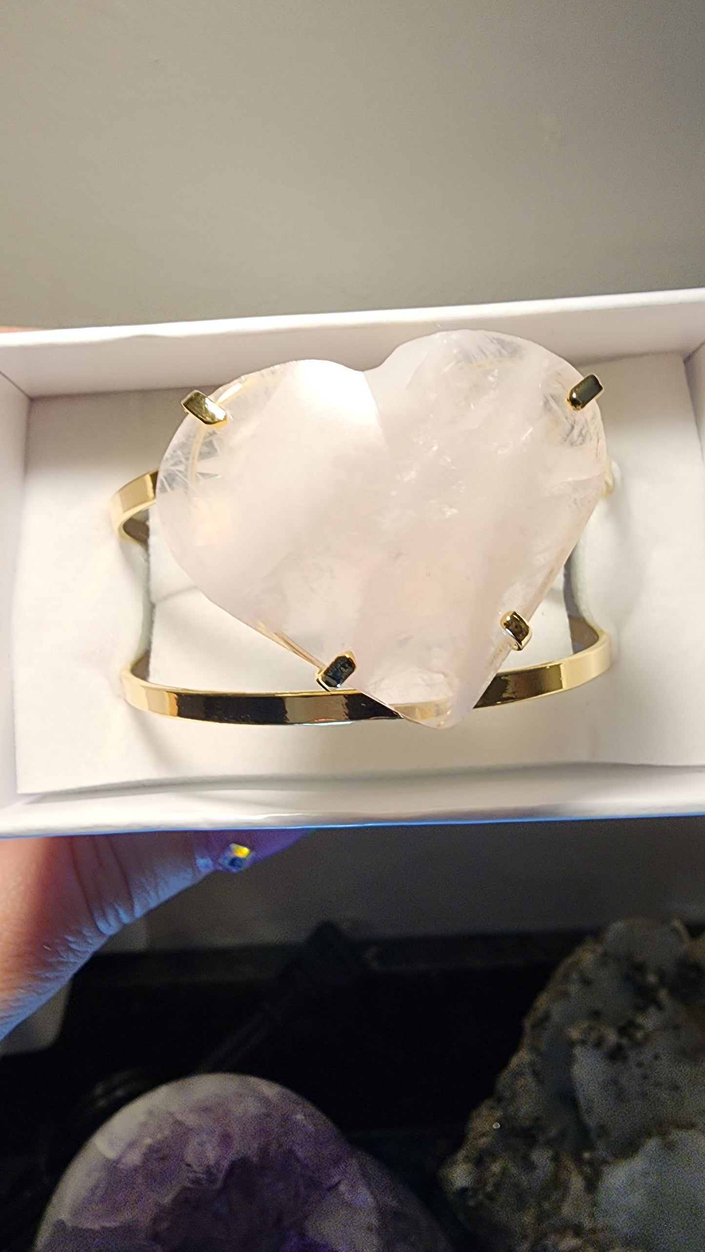Faceted Rose Quartz Bangle