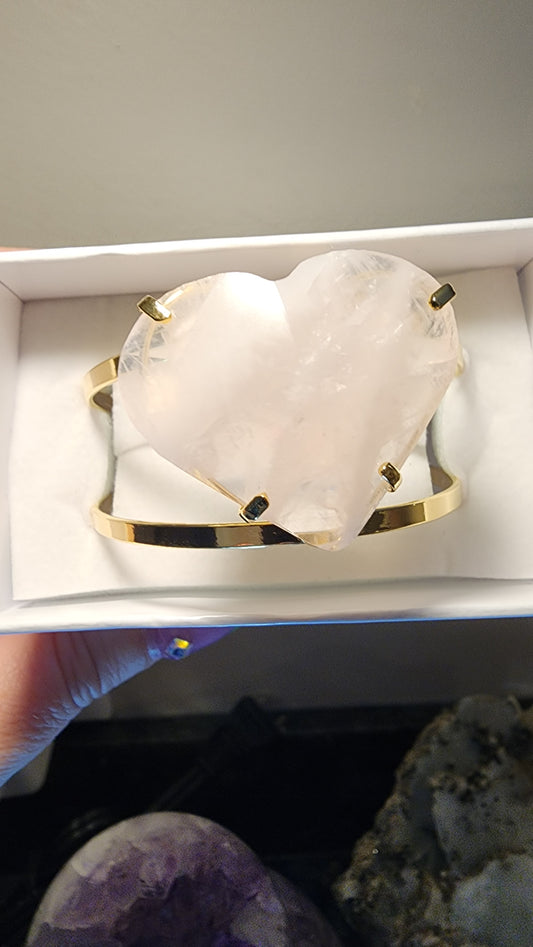 Faceted Rose Quartz Bangle