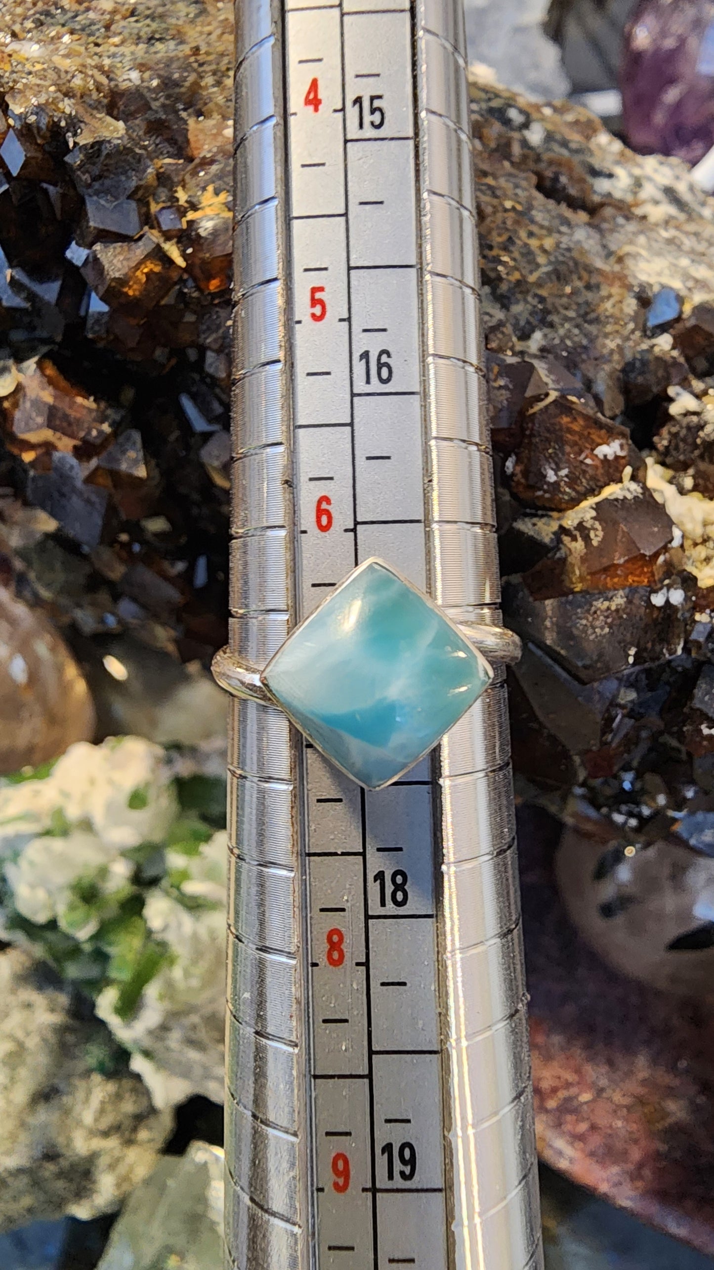 High Quality Larimar 925 Silver Ring Sz 6.5