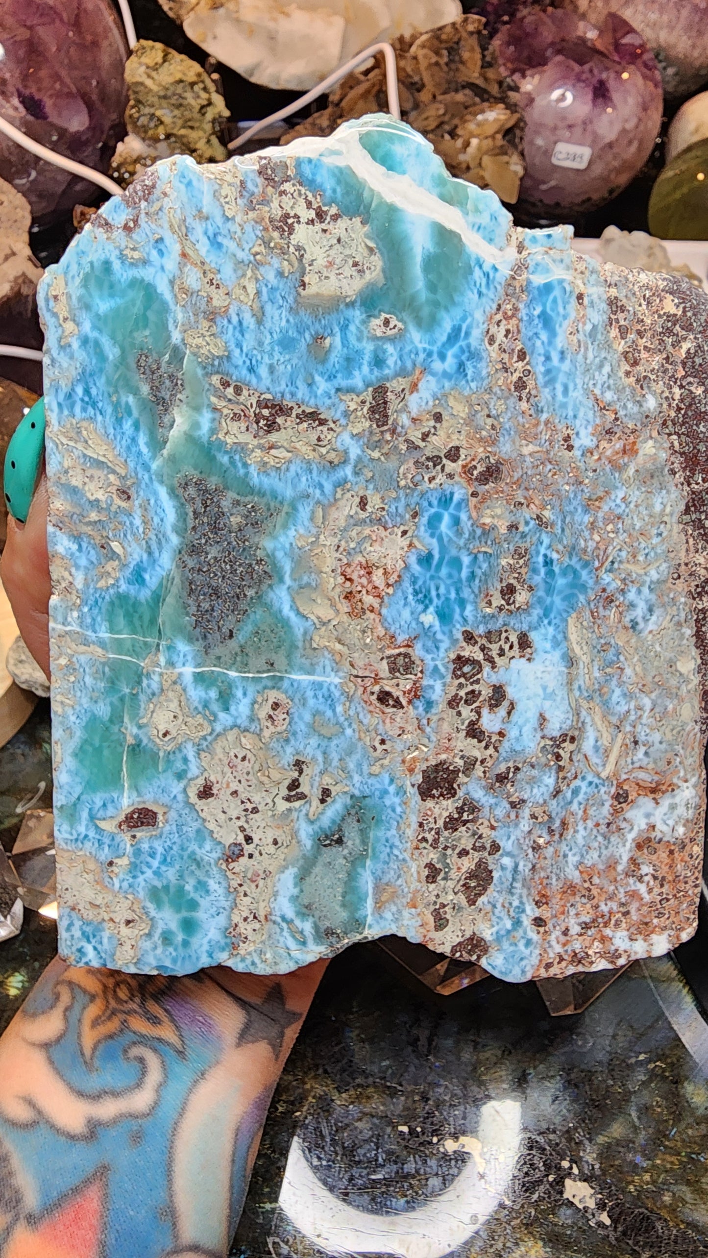 976g Museum Grade Larimar Specimen TOP COLOUR!