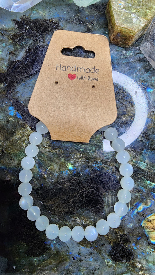 6mm White Moonstone Bracelet