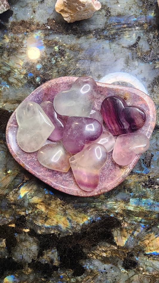Candy Fluorite Heart Carving