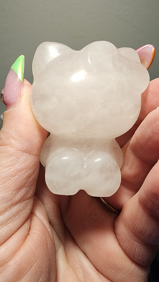Rose Quartz Hello Kitty Carving
