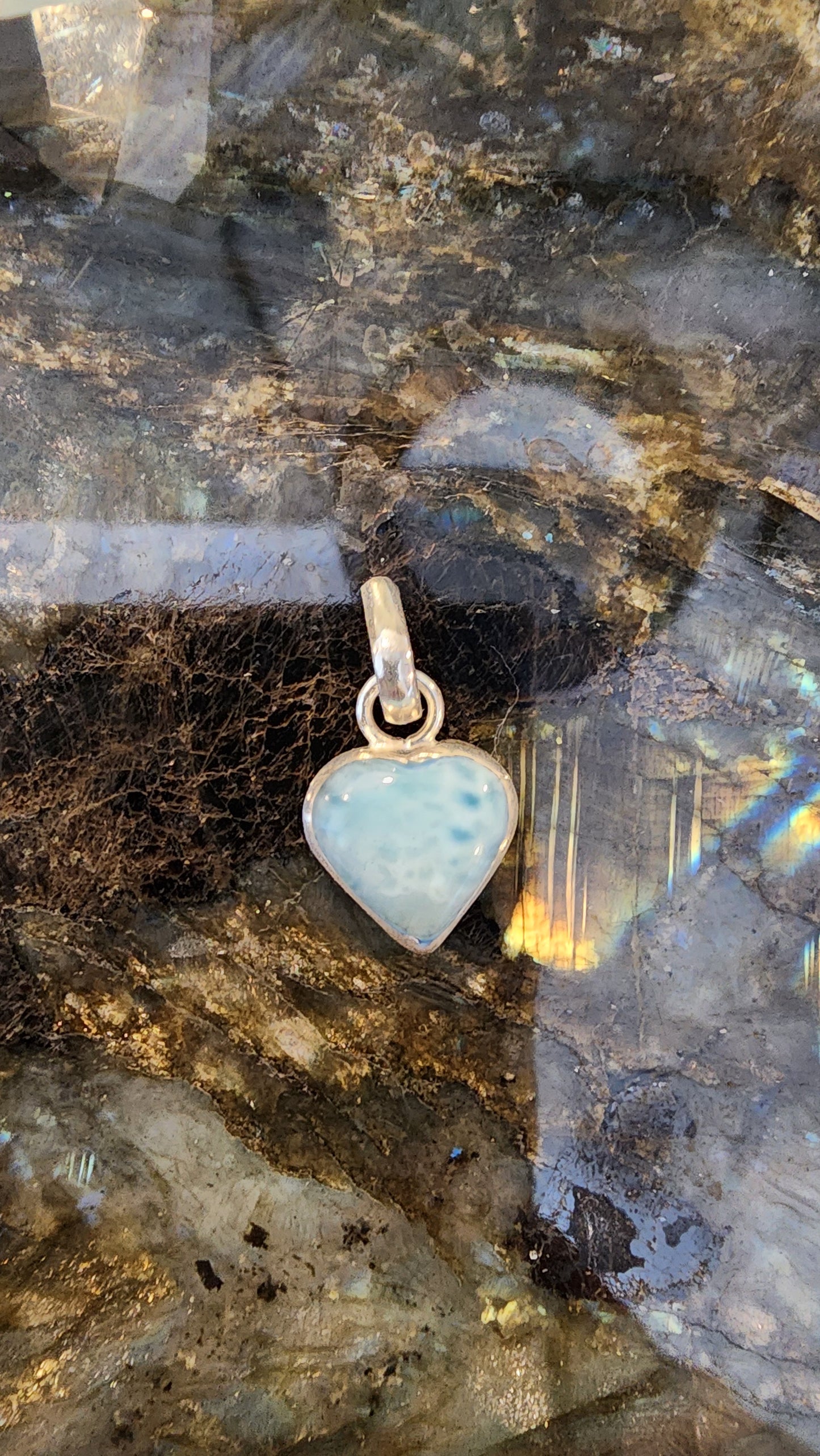 High Quality Larimar Pendant 925 Silver