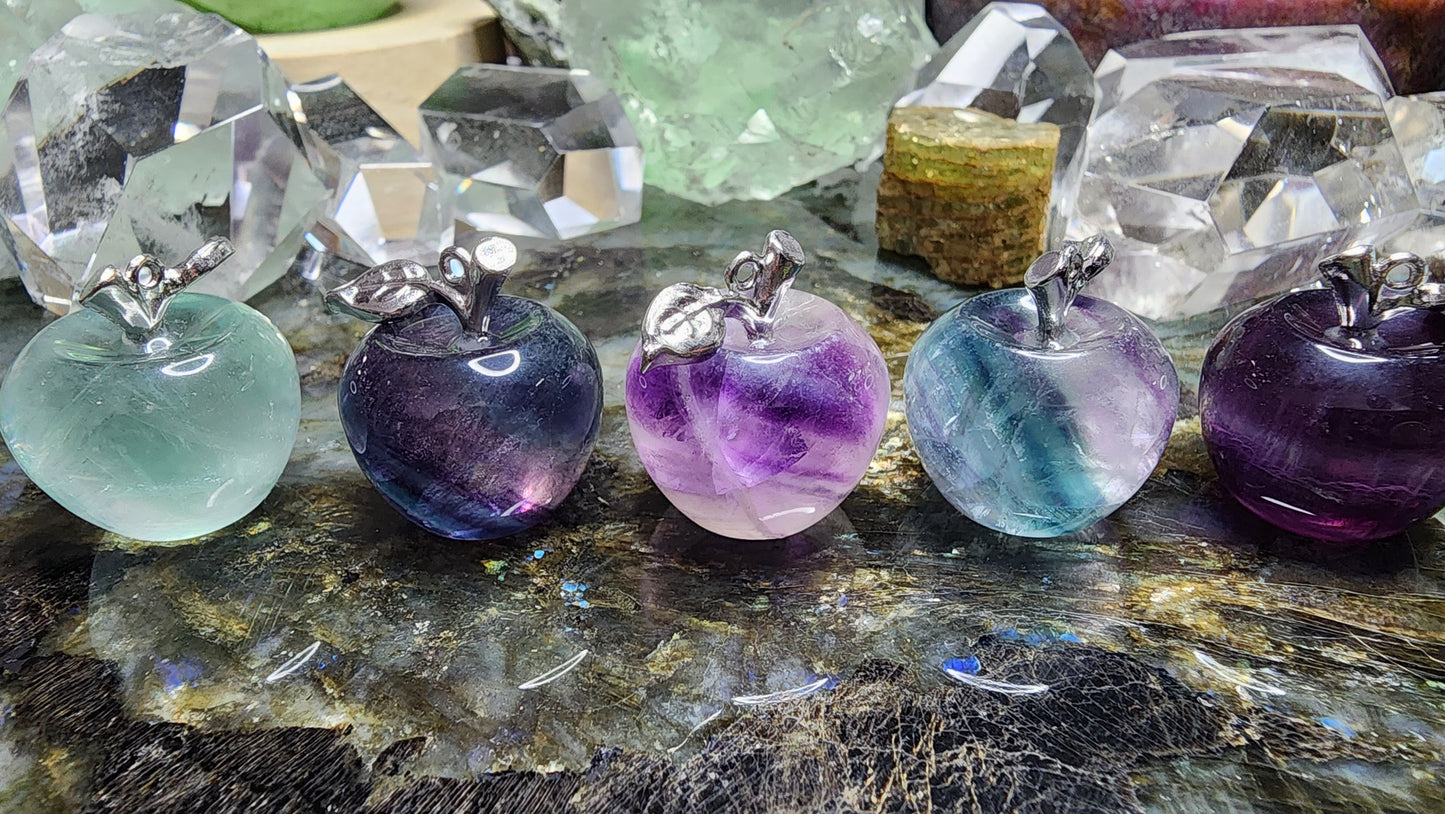 Fluorite Apple Carving or Pendant