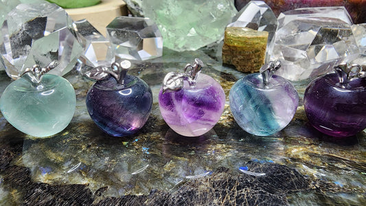 Fluorite Apple Carving or Pendant