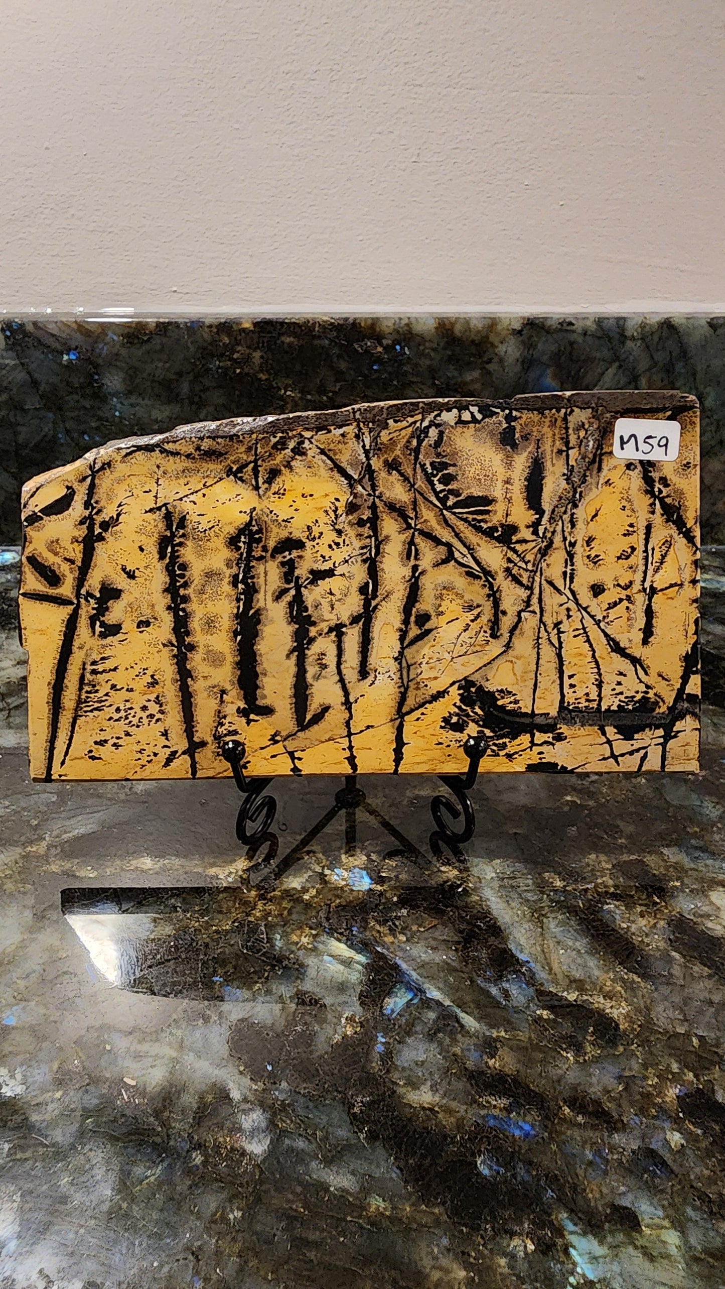 Picture Stone Jasper Slab w Stand M59