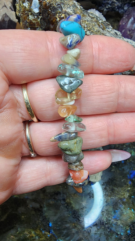 Mixed Stone Chip Bracelet